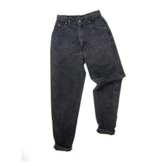 Riders- Black Vintage Wash High Waisted Full Length Mom Jeans Size 10 - Picture 1 of 6